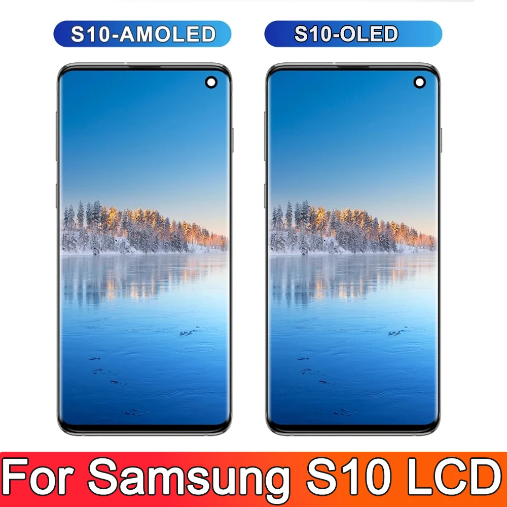 OLED For Samsung Galaxy S10 2019 SM-G9730 G973F LCD Display Touch Screen Digitizer Assembly For Samsung S10 Screen