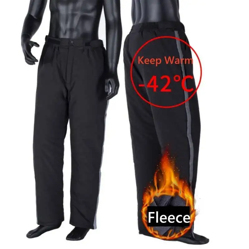 

Зимние водонепроницаемые мужские уличные теплые спортивные хлопковые флисовые брюки для пешего туризма и рыбалки, рабочие брюки с термомолнией XL