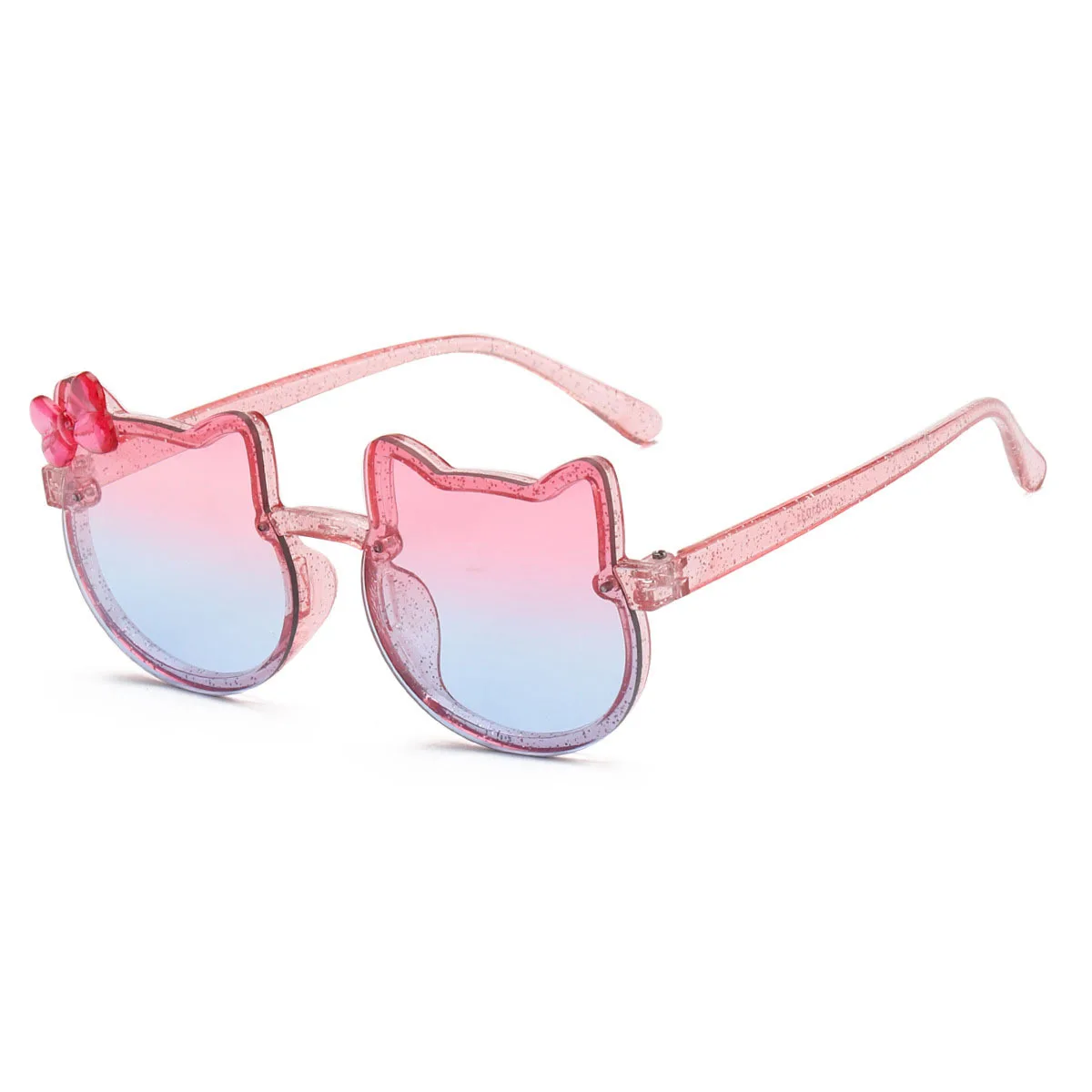 2025, neue süße Kinder-Sonnenbrille mit Schleife, Katzen-Sonnenbrille, trendige Mädchen-Sonnenbrille