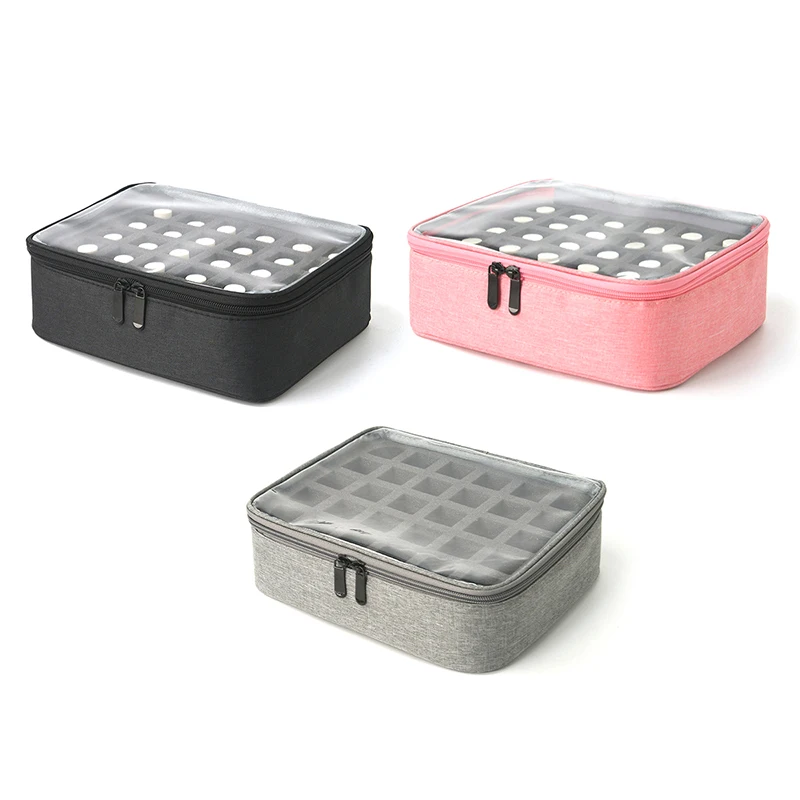 

1PCS 30 Bottles Nail Polish Storage Bag Multi-Color Portable PVC Hand-Held Large Cosmetic Bag Holds Up To 30 Bottles