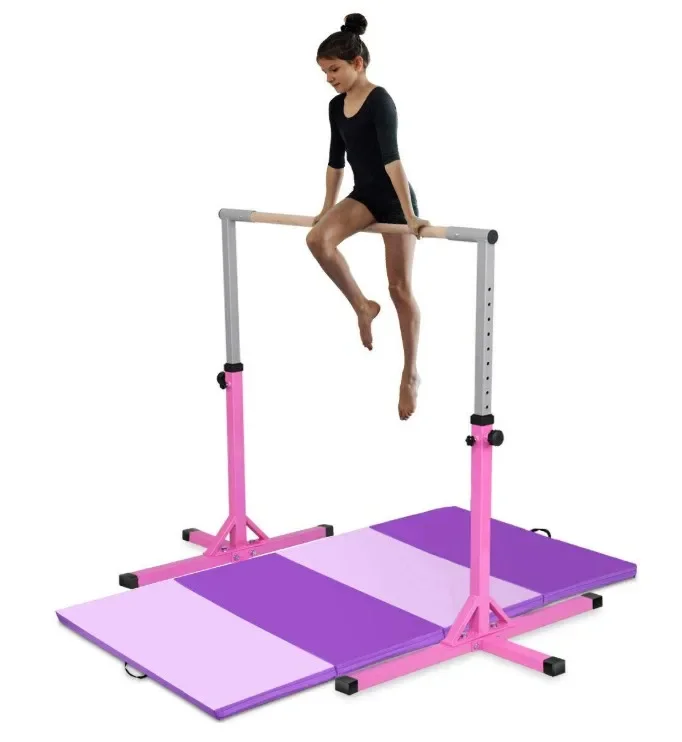 2019 Heißer Verkauf Indoor-Gymnastikriegel mit MattenHorizontale Riegel Sportliche erweiterbare Kip-Bar für Gymnastik in mehreren Farben