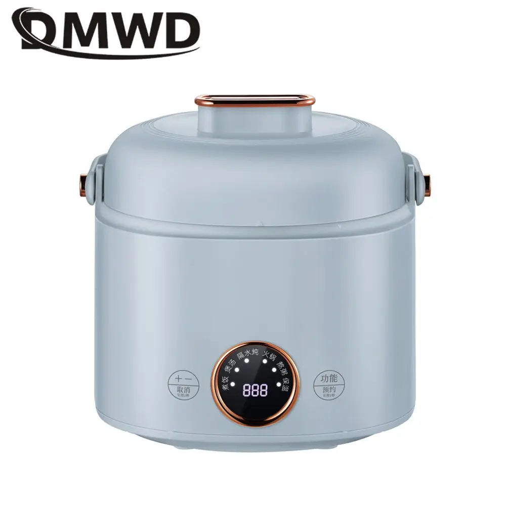 

DMWD Household Electric Stew Pot 1L Rice Cooker Porridge Soup Cooking Machine Breakfast Maker Hot Pot 12H Appointment 220V