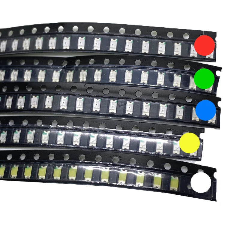 Free Shipping 5 Colors X 20pcs =100pcs 1206 SMD LED Light Package Red White Green Blue Yellow 1206 Led Kit DIODE