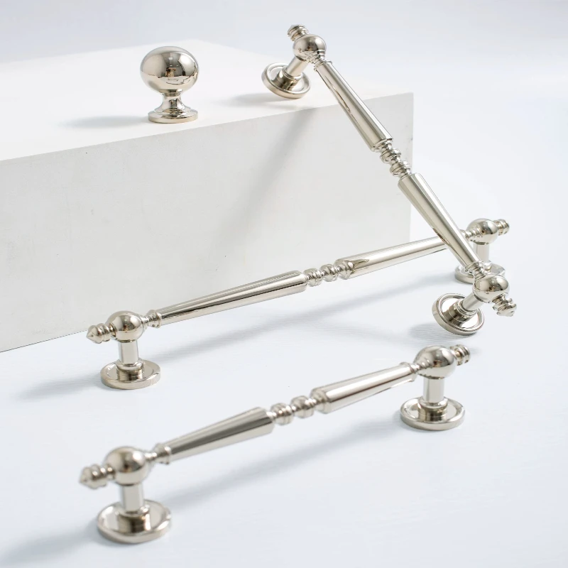 Light Luxury Titanium Silver TV Cabinet Handle High End Drawer Cabinet Long Handle Creative Cabinet Handle French Drawer Knob