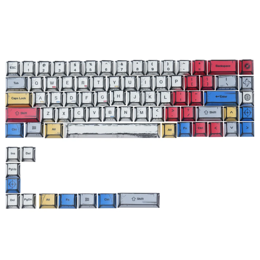 KM68 PBT Keycaps for 61 63 64 65 68 Keyboards Five-Side Dye Sublimation Compatible with Mechanical and Magnetic Switches