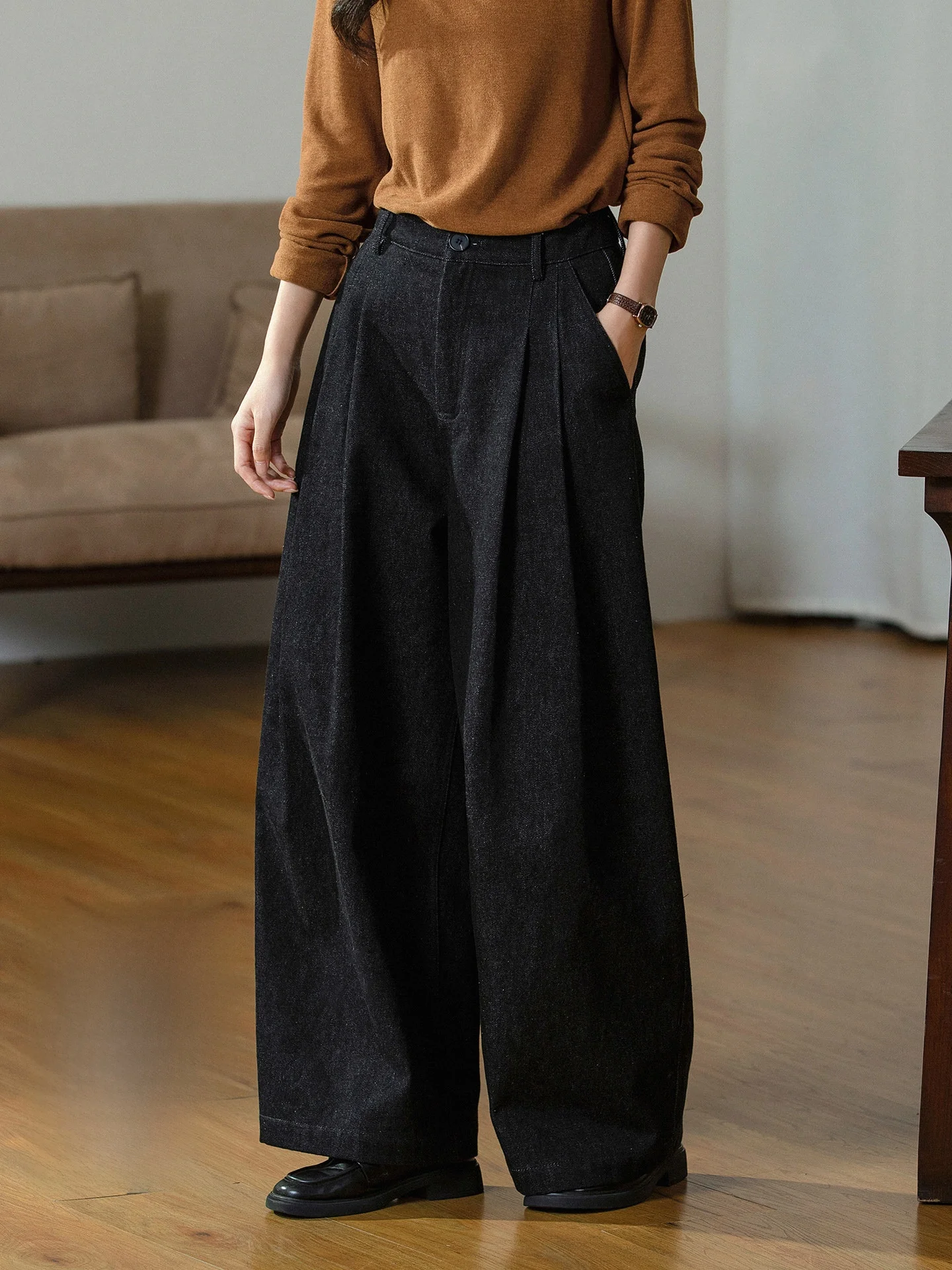 

Оригинальные широкие джинсы Bla, женские свободные повседневные брюки с высокой талией, удобные дышащие брюки на молнии, осень-зима