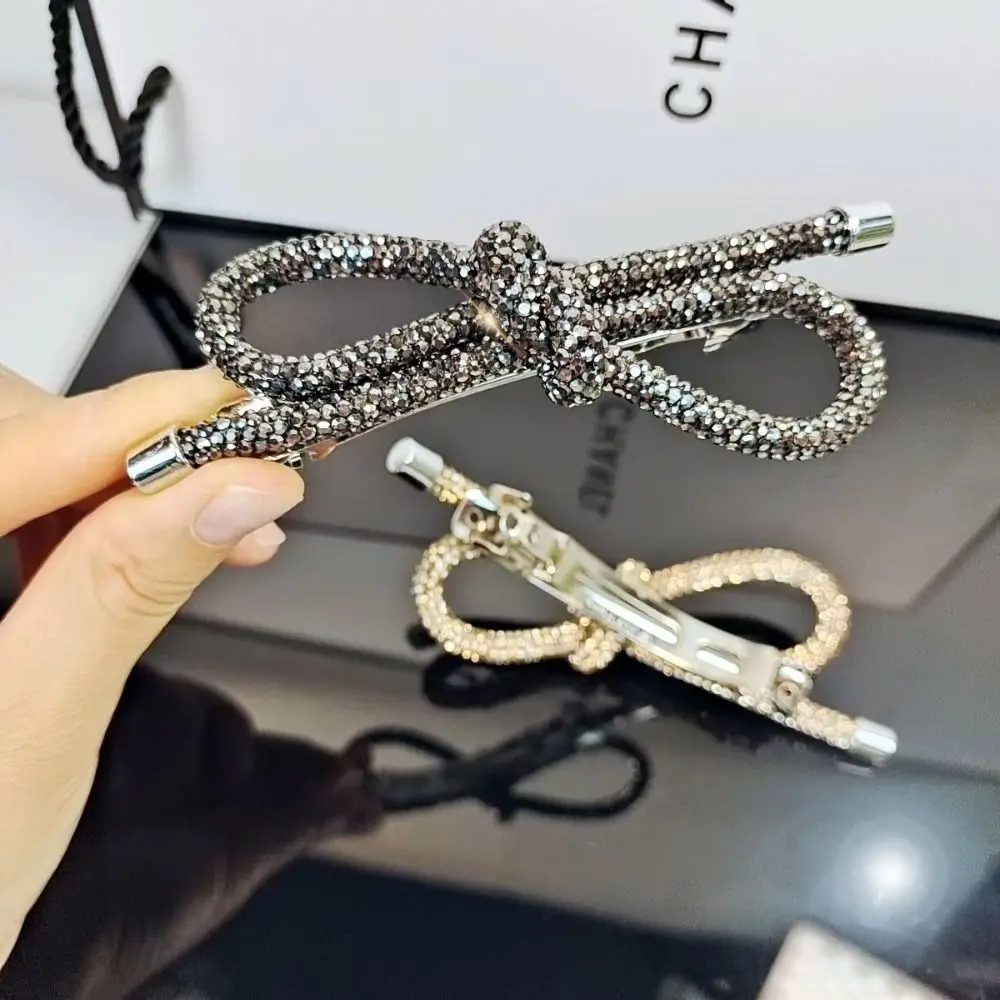 New Diamond Bow Knot Hairpins Sparkling Rhinestone Butterfly Shiny Hair Clips Party Elegant Hair Accessories