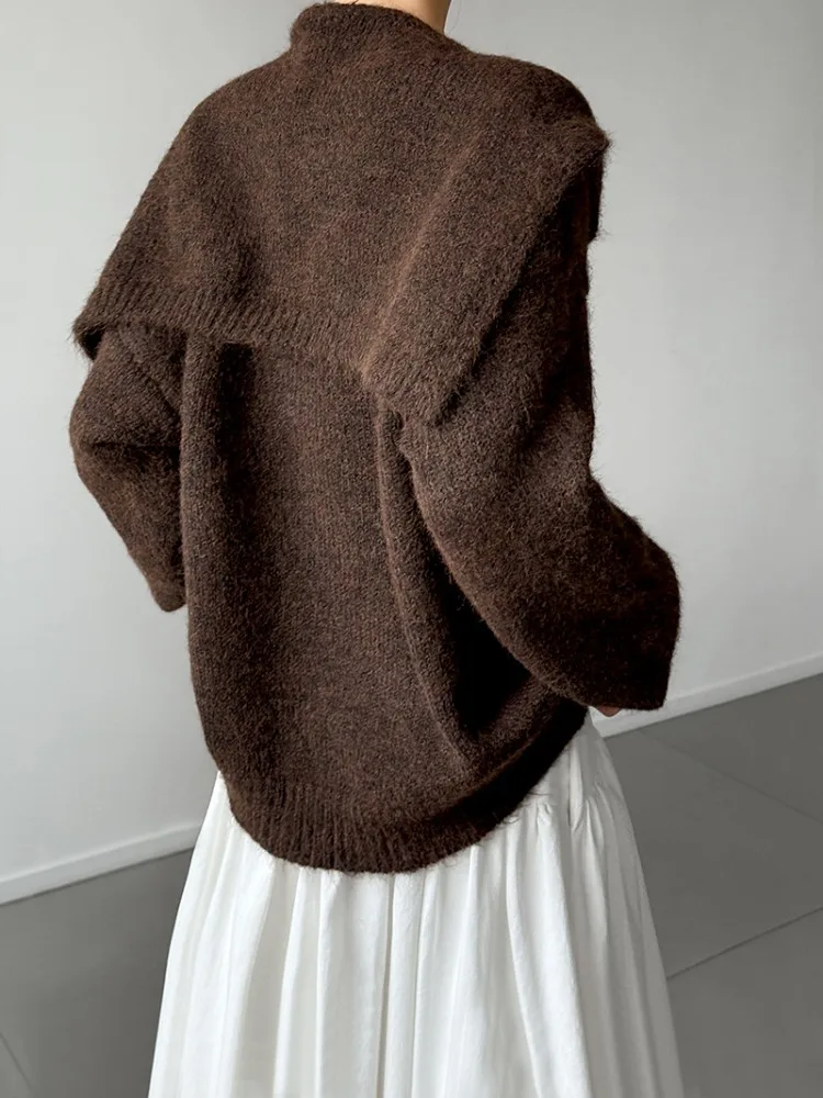 LIinar New Season Fall Winter Stylish Loose-Fitting Relaxed-Style Knit Top Shawl Two-Piece Set 2026 Casual Knit Set