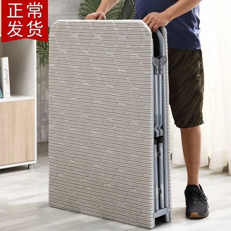 Foldable bed board-style single adult home nap bed, office nap bed, simple hard board wooden bed companion bed