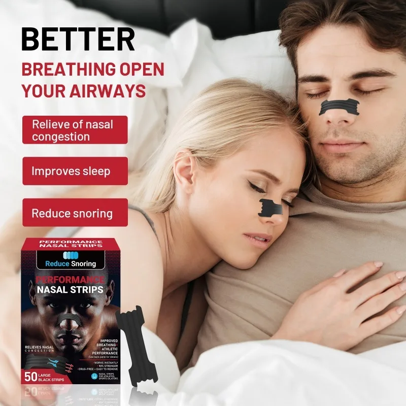 For Athlete Breathing Nose Strips Extra Strength Sport Nasal Strip Better Sleep Non-Invasive Anti Snoring Strips for Adult