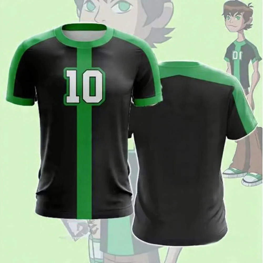 Ben 10 Nummer Mesh Trikot Alien Force Neues 3D-Gedrucktes Anime T-Shirt Damen Herren Lässige Sport-Mode High Street Atmungsaktive T-Shirts – Detail 3