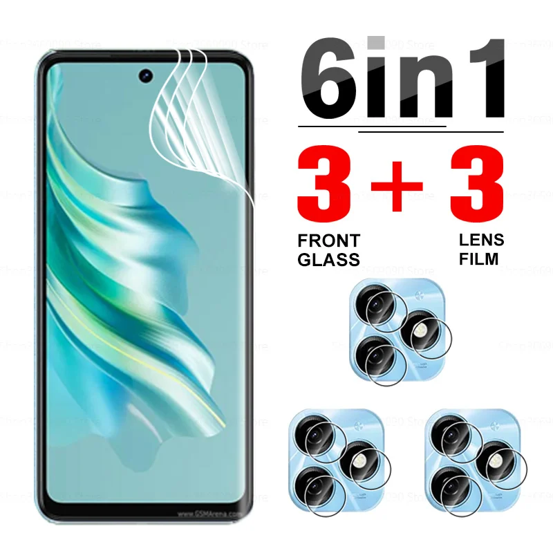 6in1 Front Hydrogel Film For Tecno Spark 20 c 20C GO Screen Protector For Tecno Pop 8 Spark20c GO 2024 Lens Protector Soft Film