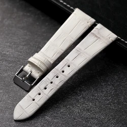 Handmade Crocodile Leather Strap Himalayan White Genuine Leather 20mm*16mm Vintage Ultra-Thin Quick Release Men Bracelet vintage