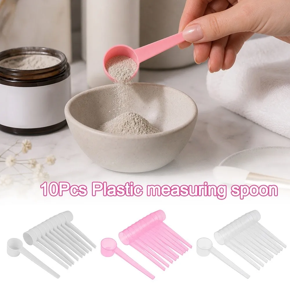 10Pcs Lightweight 5g Measuring Spoons Reusable PP Plastic Coffee Scoop Easy Measuring Facial Mask Spoon DIY Use