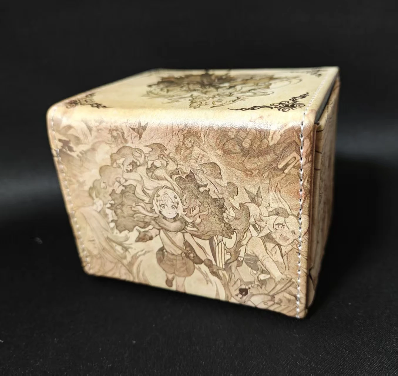 wooden deck box yugioh MTG Magic EDH Commander Pokemon TCG FAB Flesh and Blood Dice Compartment The Elven Vault Deck &