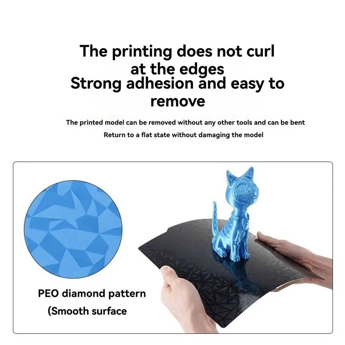 A64I For PEO PET Build Plate 257x257mm 3D Printing Smooth Bed Sheet Plate for P1S P1P A1 X1C