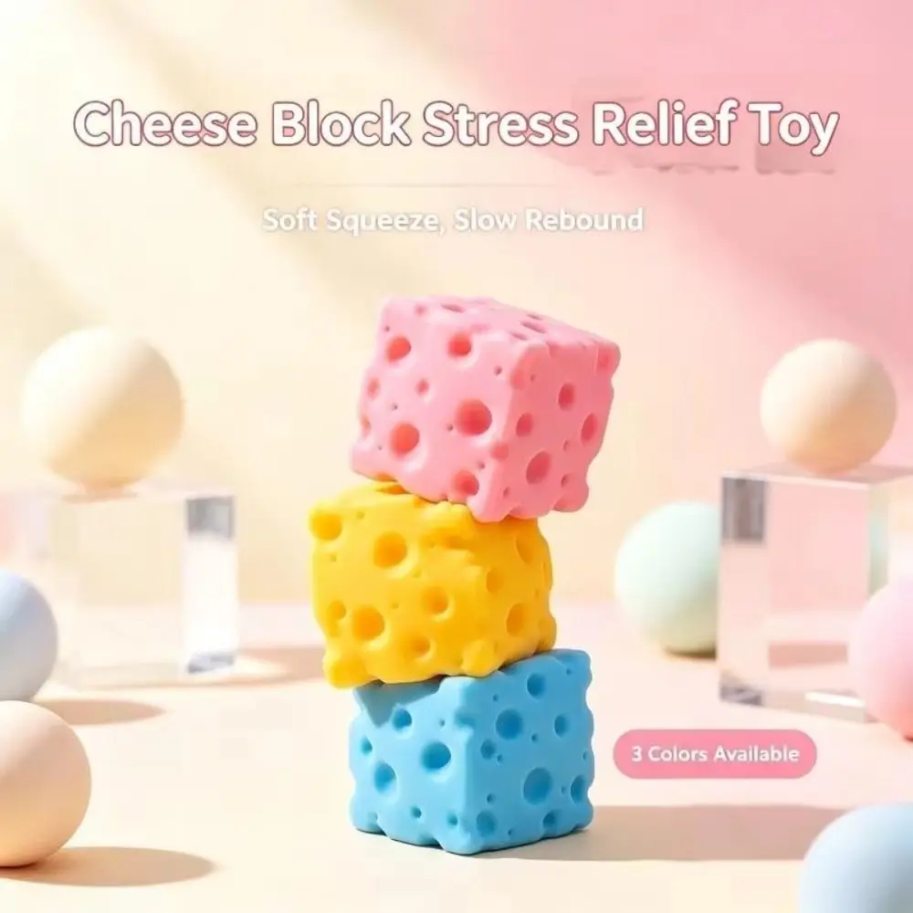 Portable Moldable Cheese Squeezed Super Soft Kneading Cheese Block Squishy 3.5cm Hand Relax Cheese Slow Rebound for Adults