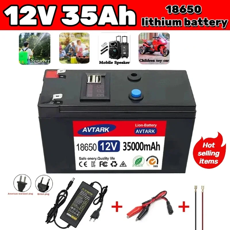 

NEW 12V 120Ah 18650 Solar storage Battery Electric lighting Outdoor battery， Night markets, picnics, camping essential+charger