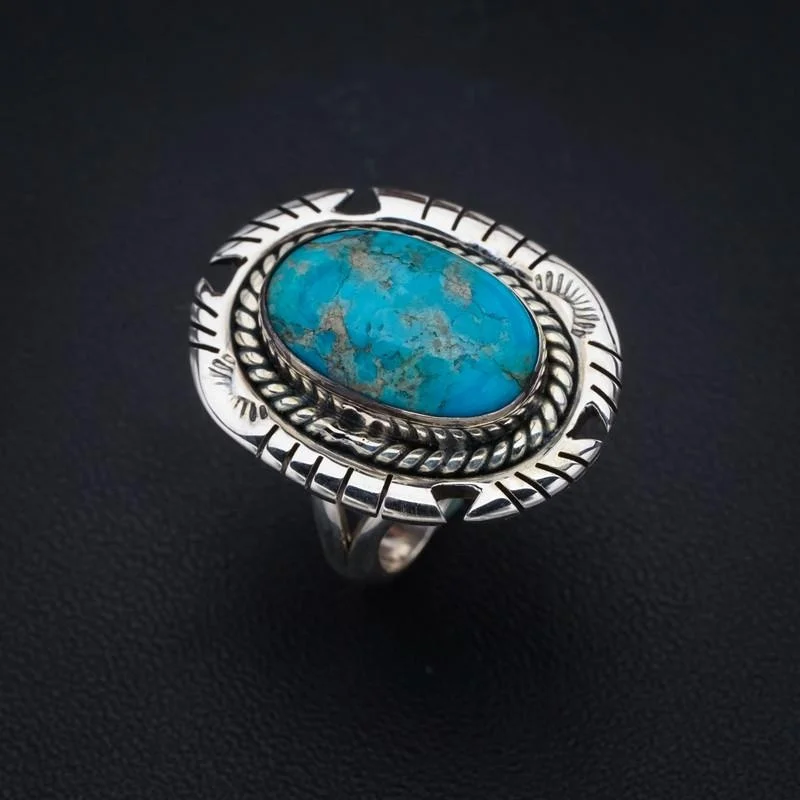 

StarGems Turquoise Pigeon Handmade 925 Sterling Silver Ring 5.75 F2335