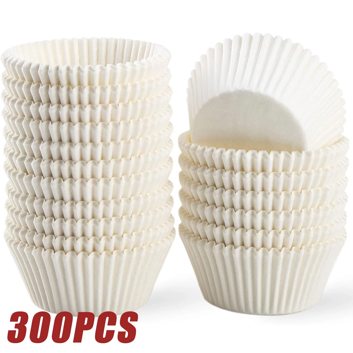 100-300PCS Disposable Pure White Cupcake Liners Food Grade Paper Cup Cake Baking Cup Muffin Kitchen Cupcake Cases Cake Molds