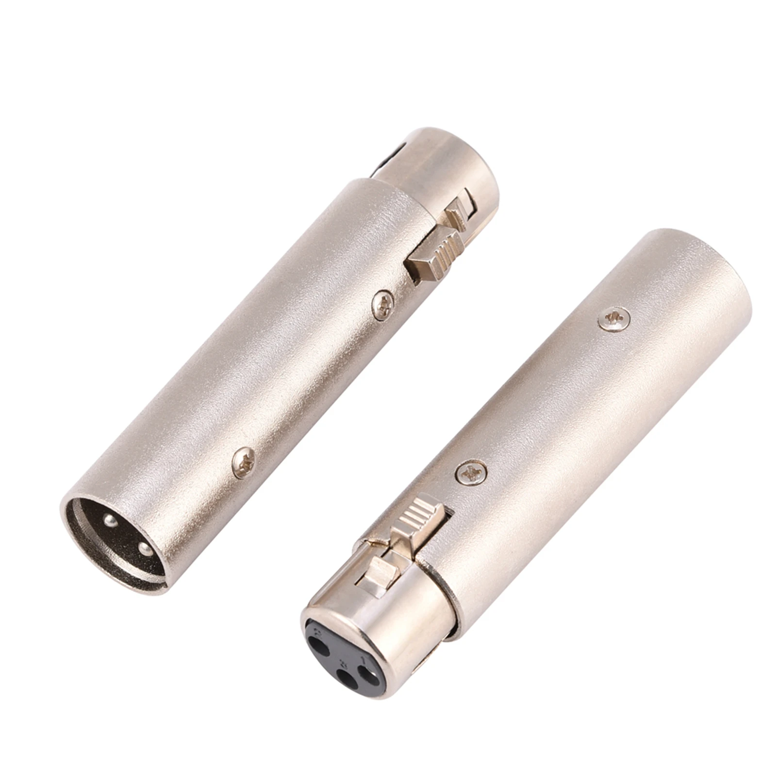 

2Pcs 3-Pin XLR Male To Female Socket Audio Microphone Mic Extension Adapter Connector