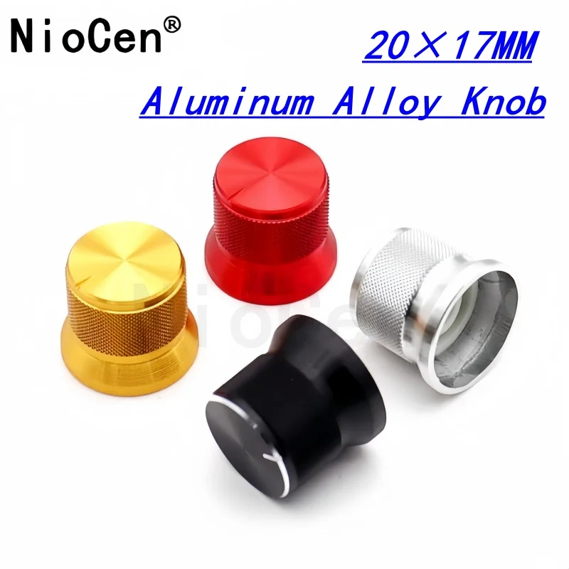 （10pcs）20x17 Aluminum alloy knob, potentiometer knob, 20×17MM metal knob cap, audio amplifier volume adjustment cap