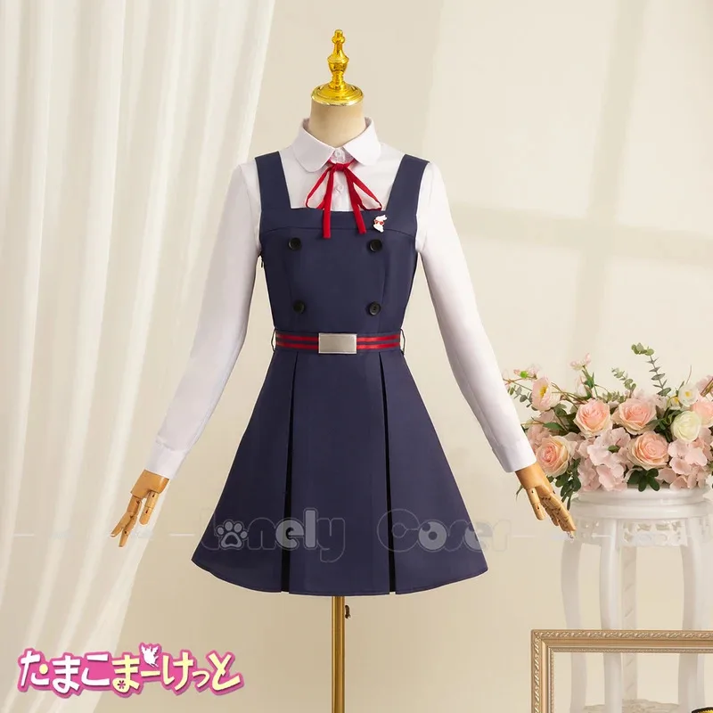 

ff34Tamako Kitashirakawa Косплей Костюм Парик Аниме Tamako Market Платье Головной Убор Чулки Униформа Хэллоуин Вечеринка Девушки Женщины