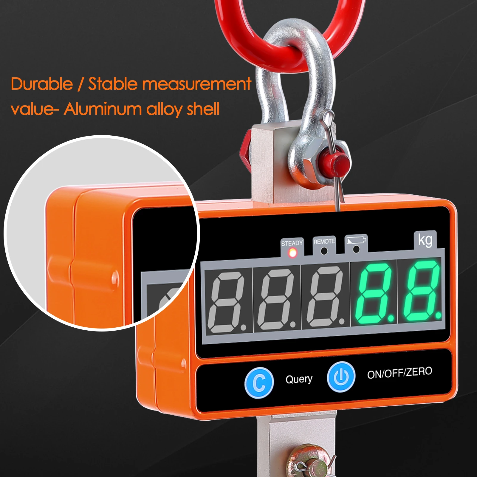 1T 1000KG Electronic Crane Scale Hanging Scale Digital Hook Hanging Scale Crane Scale With LED Display And Remote Control