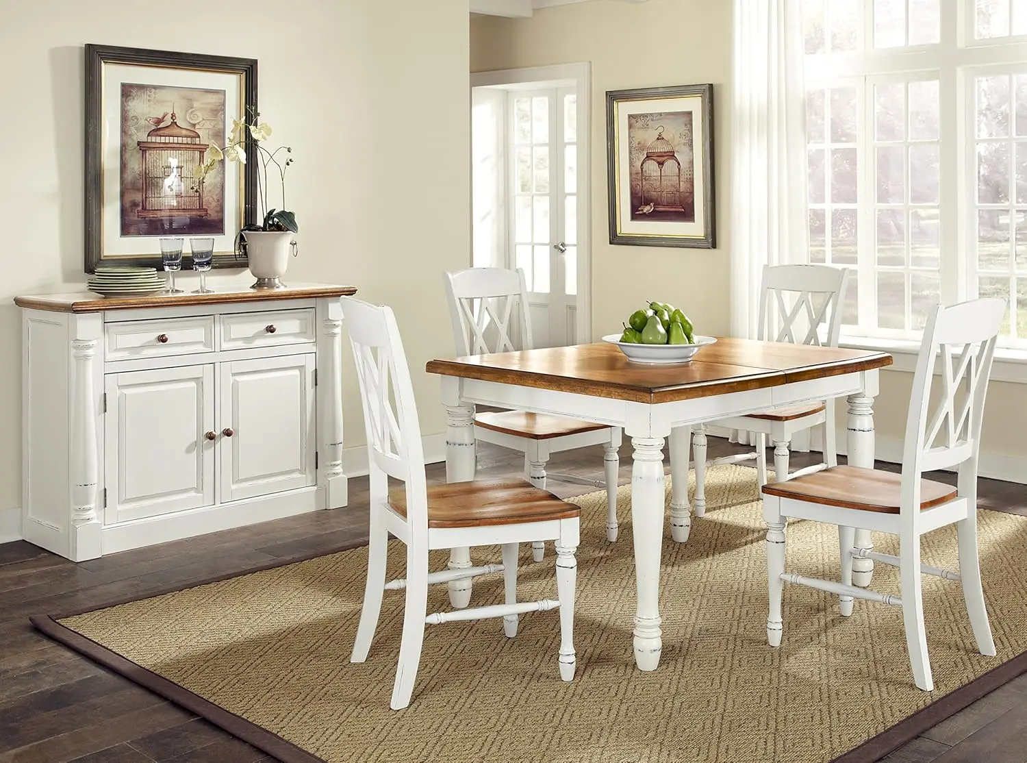 White Oak 5Piece Dining Set by Home Styles, 5 Piece