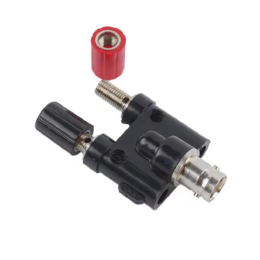 RF Adapter Coaxial Connector Q9 BNC Dual 4MM Banana Plug T-Type 3 Way Splitter