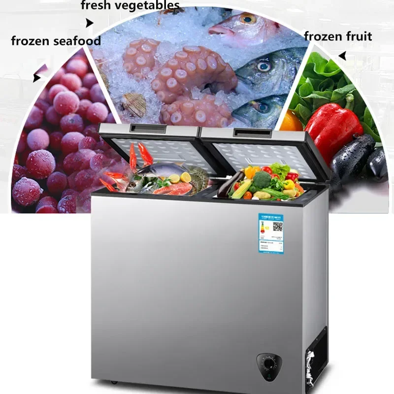 Home Refrigerator dual-temperature freezer small freezer double-door household commercial large-capacity freezer dual-use