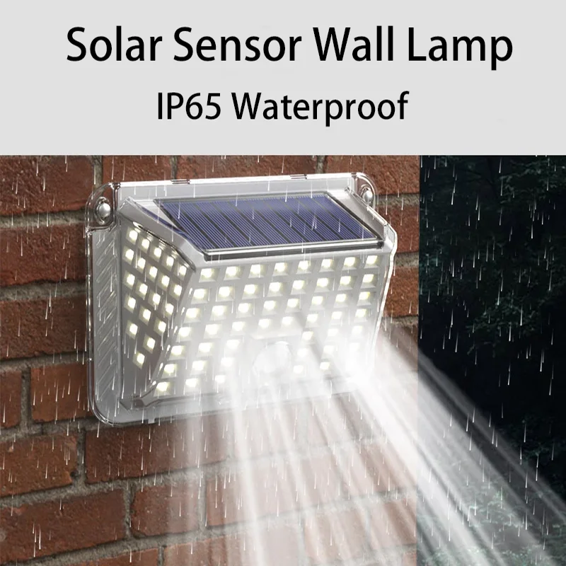 90LED Solar Outdoor Garden Lights 3 Modes IP65 Waterproof Solar Motion Sensor Wall Lamps for Patio Street Yard Balcony Lighting