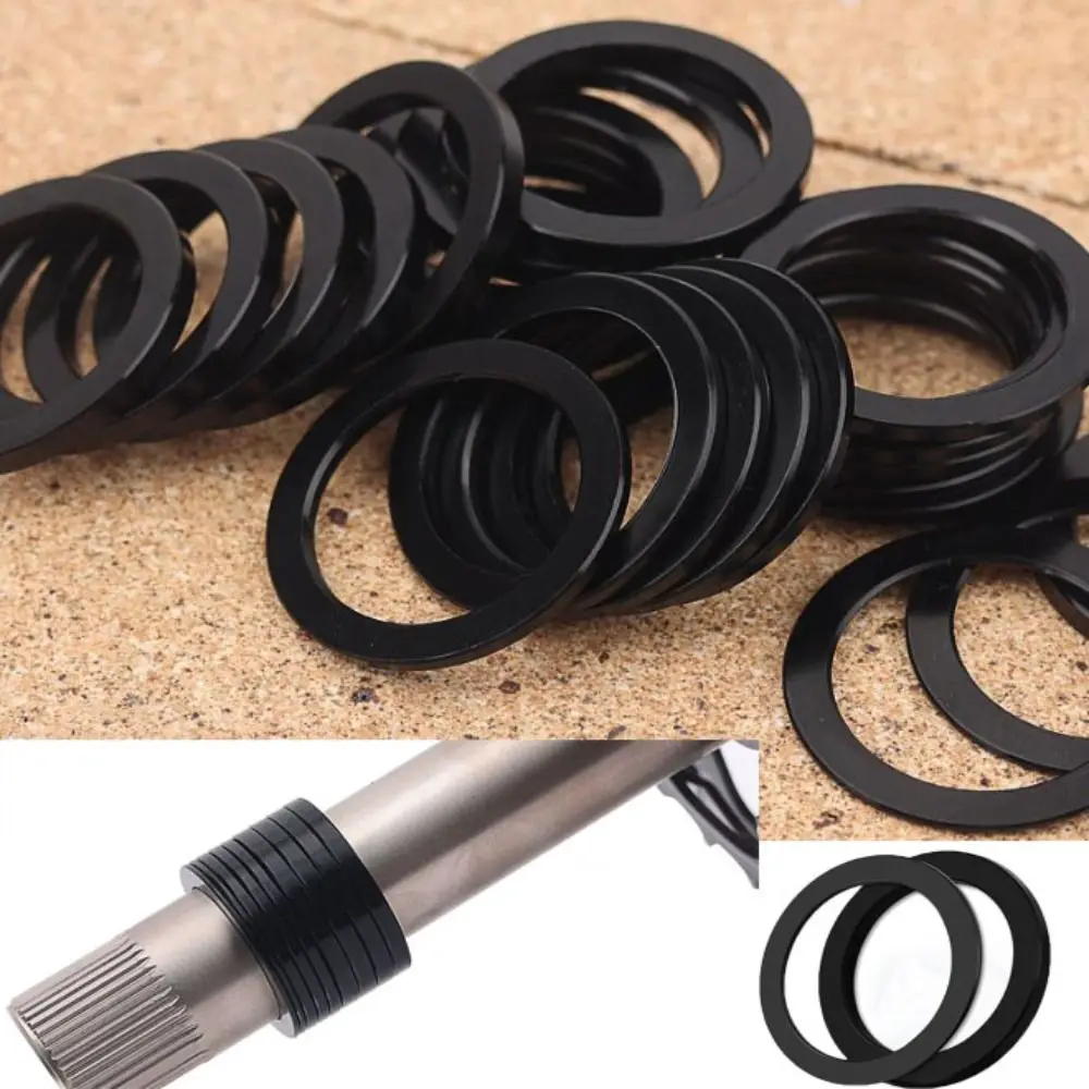 

New Aluminum Alloy Hollow Crankset Washers Black Bicycle Crankset Washers Adjuster Kit Bicycle Accessories
