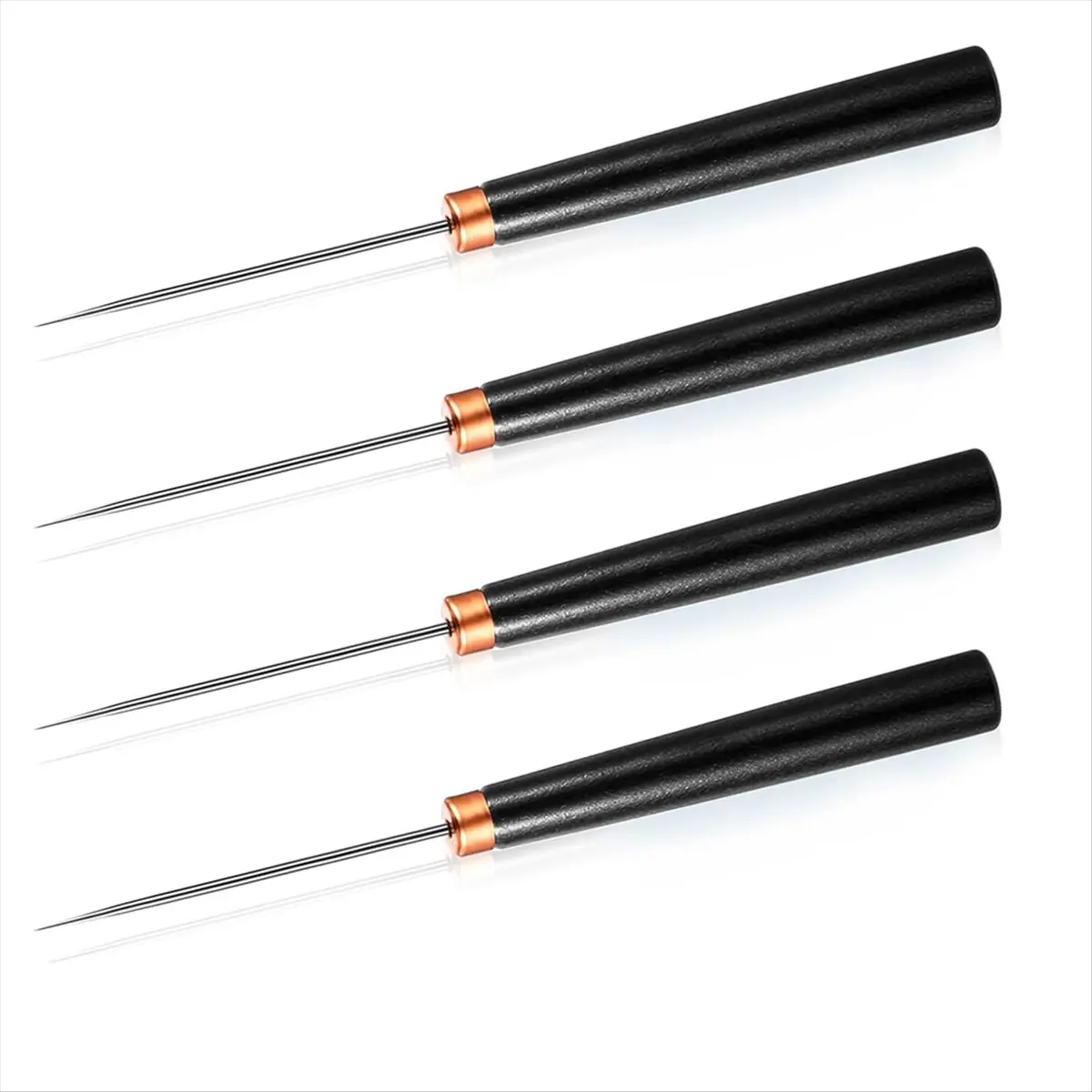 BHBL 4pcs Shaving Awl Tools with Wooden Handle, Sewing Awl Set Kit Tailor Awl for Punching Stitching Awl Repair Tool for DIY