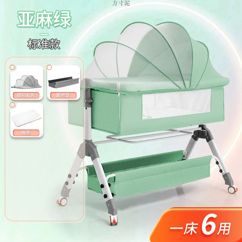 سرير أطفال محمول قابل للطي متعدد الوظائف من سبائك الألومنيوم BB سرير أطفال مقسم بالجملة #5