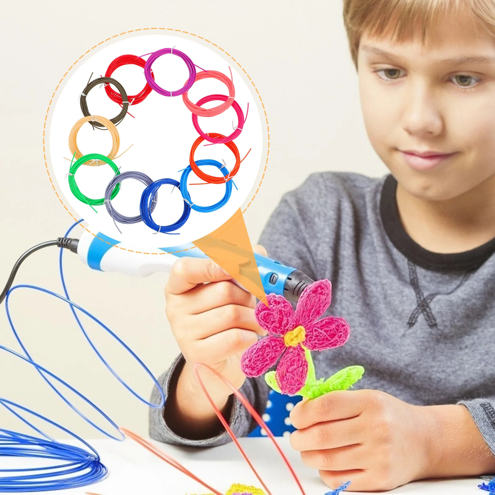 

20pcs 20 Colors 3D Printing Pen Filament Refills Pcl Tidy Wind Smooth Glossy Finish High Success Rate 1.75Mm Printer Pens