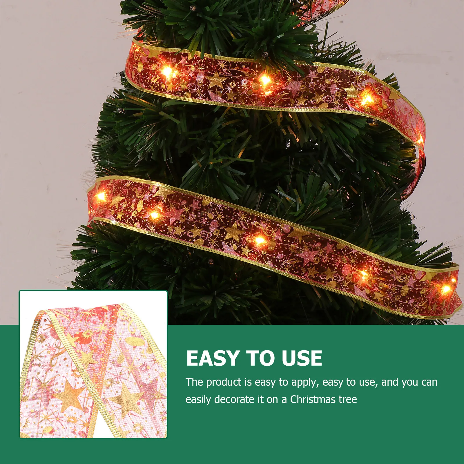 شجرة عيد الميلاد ديكور 1 قطعة مضيئة الشريط القماش LED سلسلة الإبداعية مهرجان جو لوازم الحفلات ساحة الحديقة حديقة ديكور #4