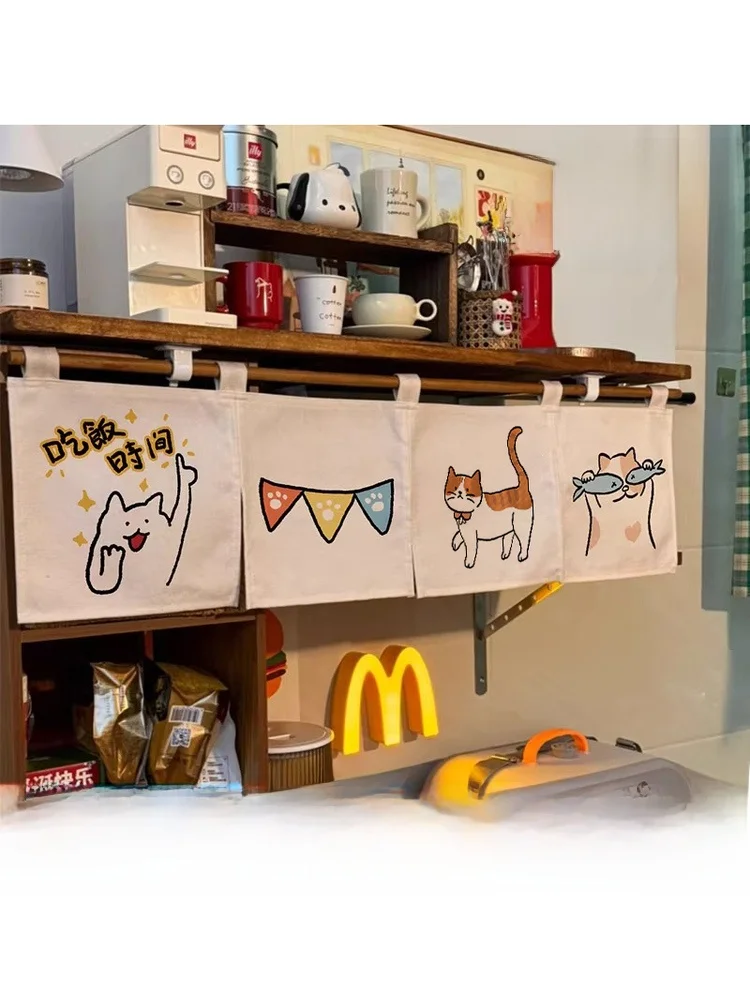 

Thiened Decorative Door Curtain elter Pet Toilet Covering Curtain Prevents Scratching Home Cotton Linen Material