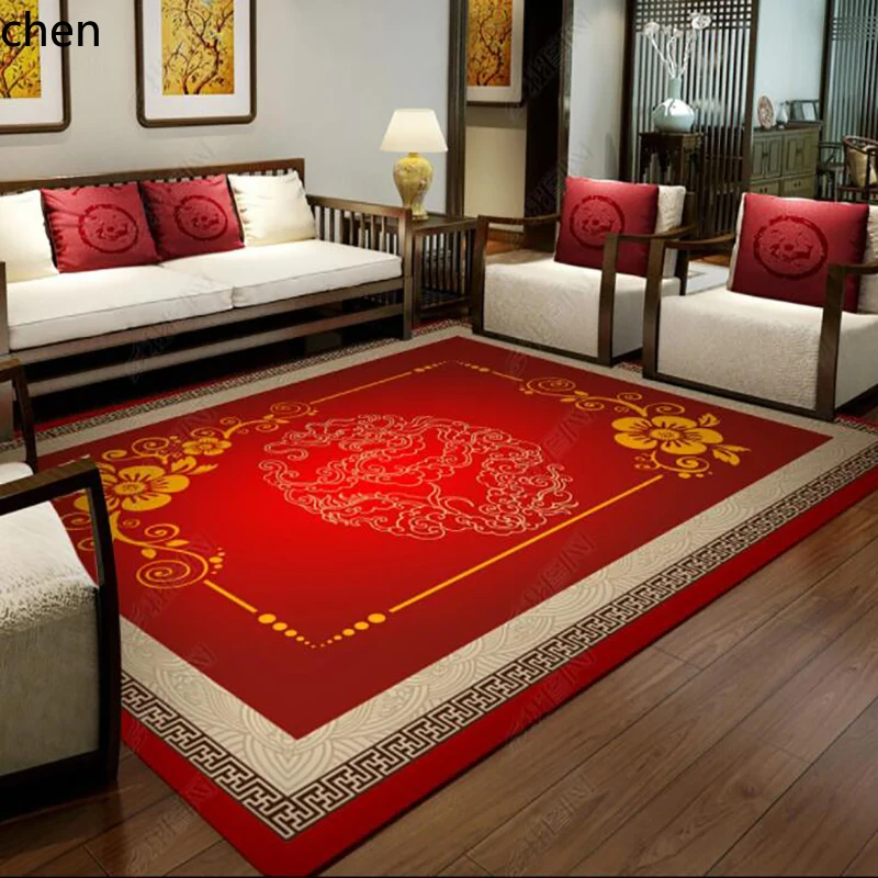 

QZT Carpet Living Room Coffee Table Rug Pastoral Style Sofa Study Room Washable