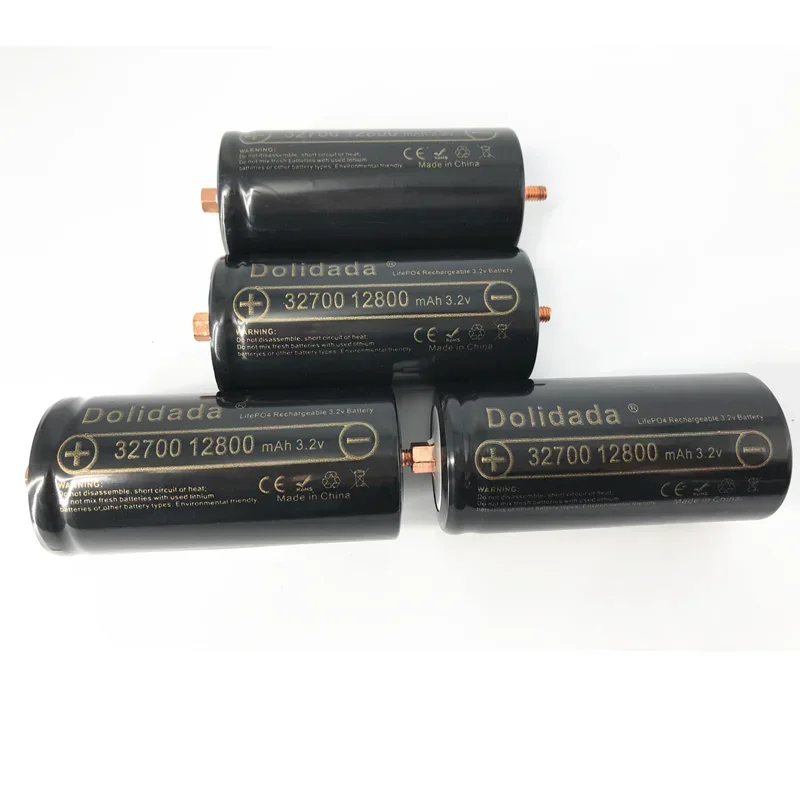 Original 3.2V 32700 Lifepo4 Battery 12800mAh Rechargeable Batteries Professional Lithium Iron Phosphate Power Cells with Screw