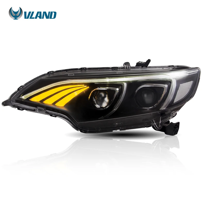 VLAND Wholesales LED Headlights Head Light 2014-up Sequential Car Headlamp For Honda jazz fit