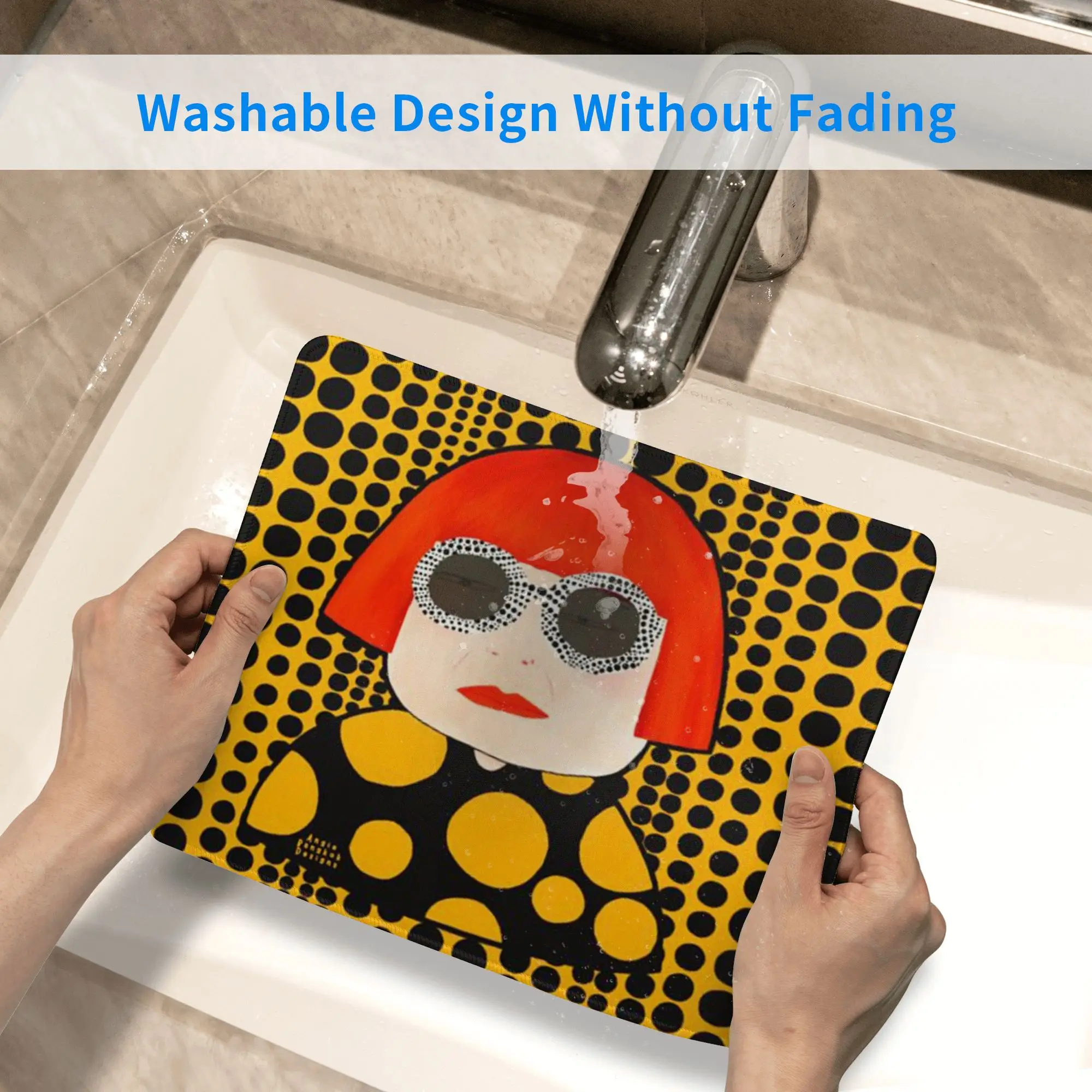 草間彌生抽象絵画マウスパッドコンピュータキーボードマウスマットゲーム PC ラップトップデスクマットオフィスアクセサリーテーブルマット