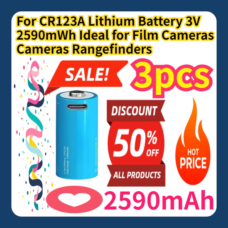 

For CR123A Lithium Battery 3V 2590mWh Ideal for Film Cameras Cameras Rangefinders