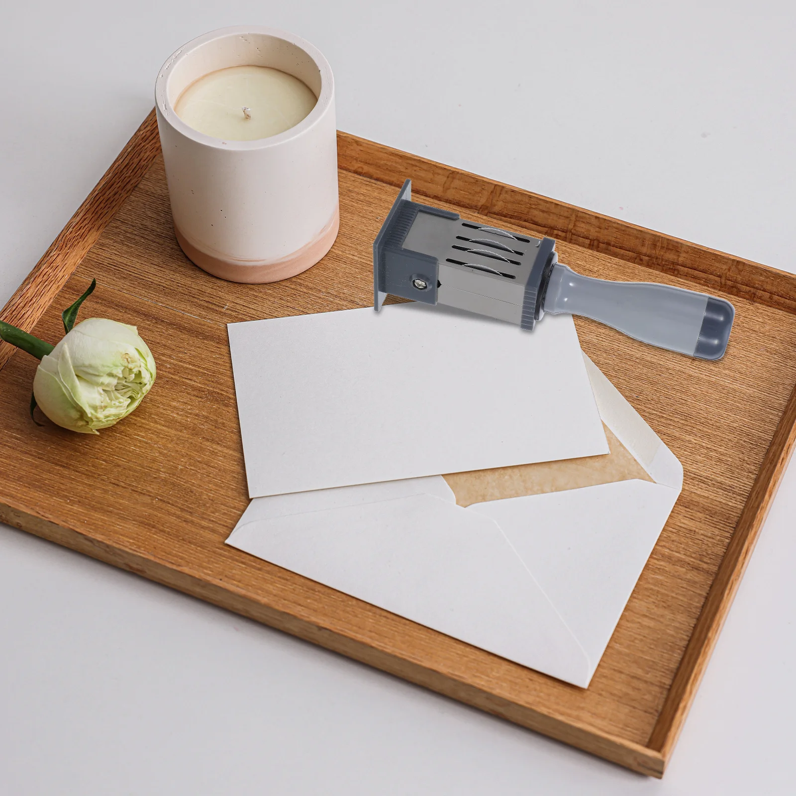 Mini Self-Inking Handheld Date Stamp Rolling Stamper Portable for Office Documents Labels Signature Day Number Marking