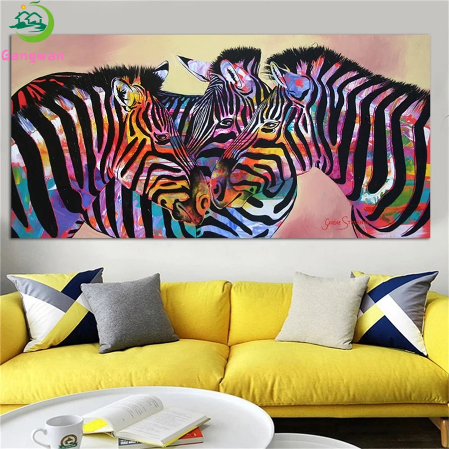 

Diamond Embroidery Painted Zebra Picture Of Rhinestones Diamond Painting Full Square round drill Mosaic Cross Stitch Wall Art