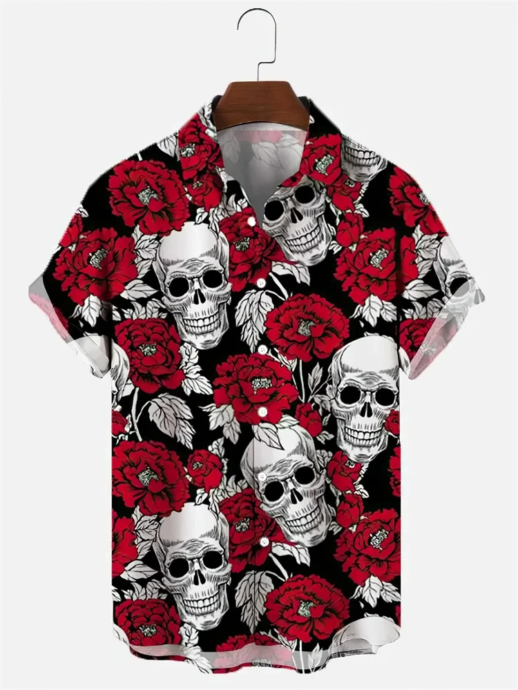 

Summer Skull 3D Print Shirts Men Women Fashion Shirt Casual Hawaiian Streetwear Short Sleeve Shirt Blouse Man Clothing