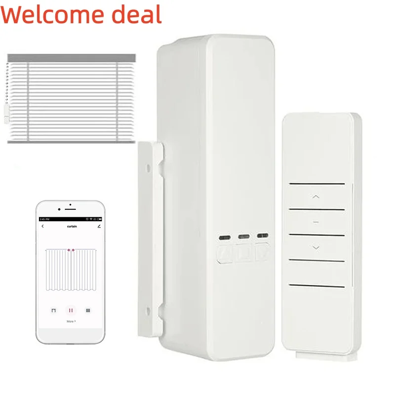 Tuya WiFi Smart Motor Electric Chain Roller Blinds Shade Shutter Drive RF Remote Kit Smart Life App via Alexa/Google