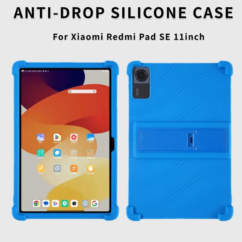 

For Xiaomi Redmi Pad SE 11inch Tablet Case Shockproof Soft Silicon Protective Cover with Stand Compatible with Case Design