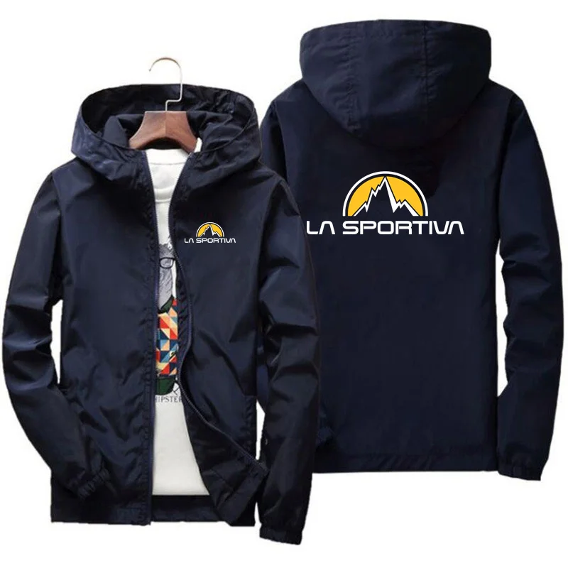 Fashion La Sportiva Jacket 2024 Men Hip Hop Streetwear Coat Zipper Up Jacket Windbreaker Harajuku Thin Coats Sports Black Blue