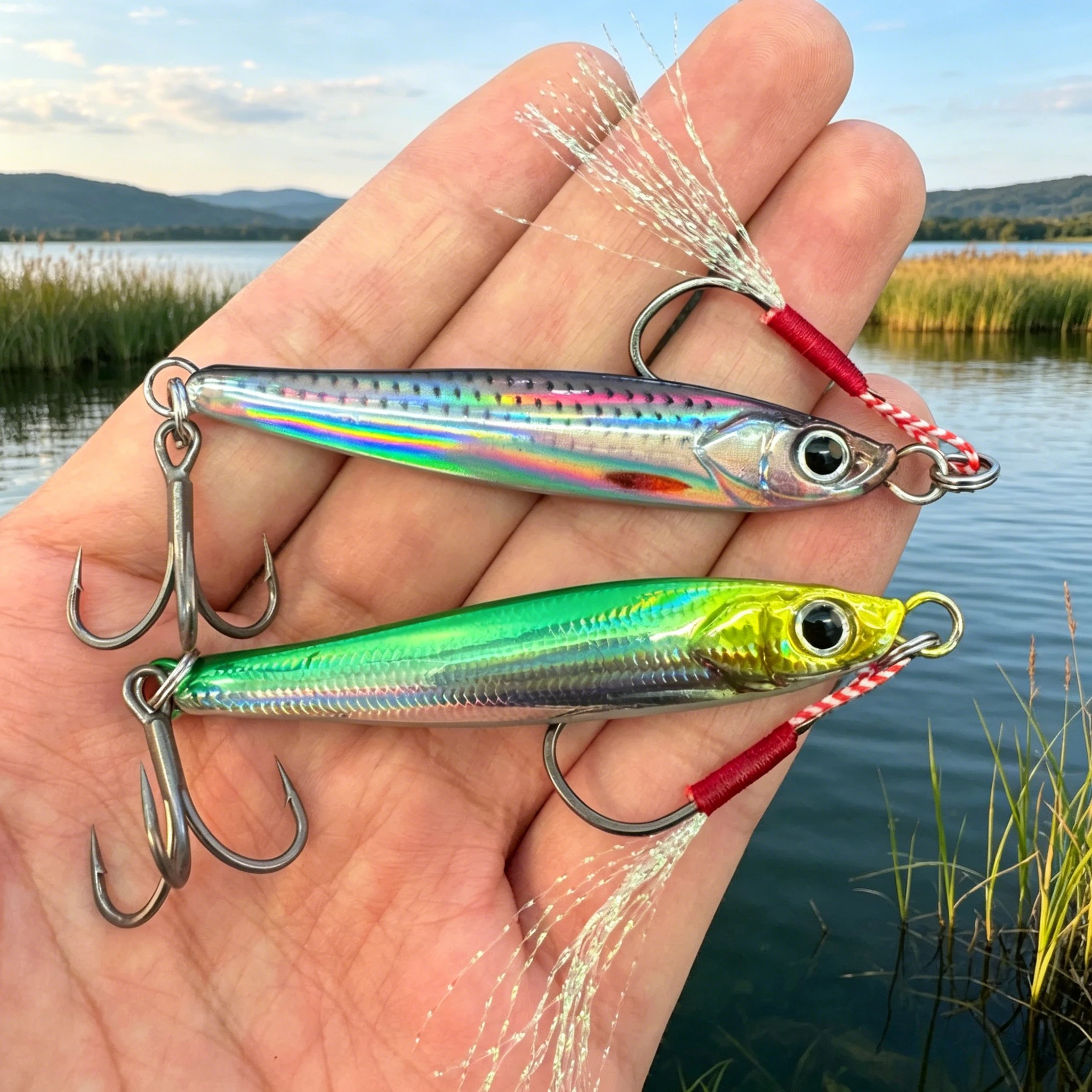 Señuelo de Placa Metálica de Hierro 10g 20g 30g con Doble Anzuelo, Plomo, Señuelo Falso, Placa de Hierro para Pesca a la Deriva, Señuelo Asiático